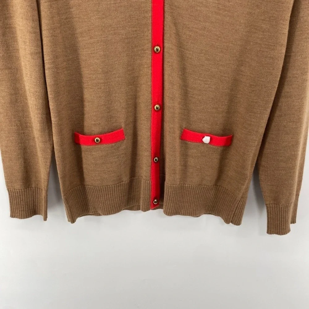 Coach Cardigan Sweater  Women S 100% Merino Wool Designer Old Money Quite Luxury